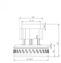 Пылесосный двигатель YDC 20 1400W (моющий) H=137mm D=145mm
